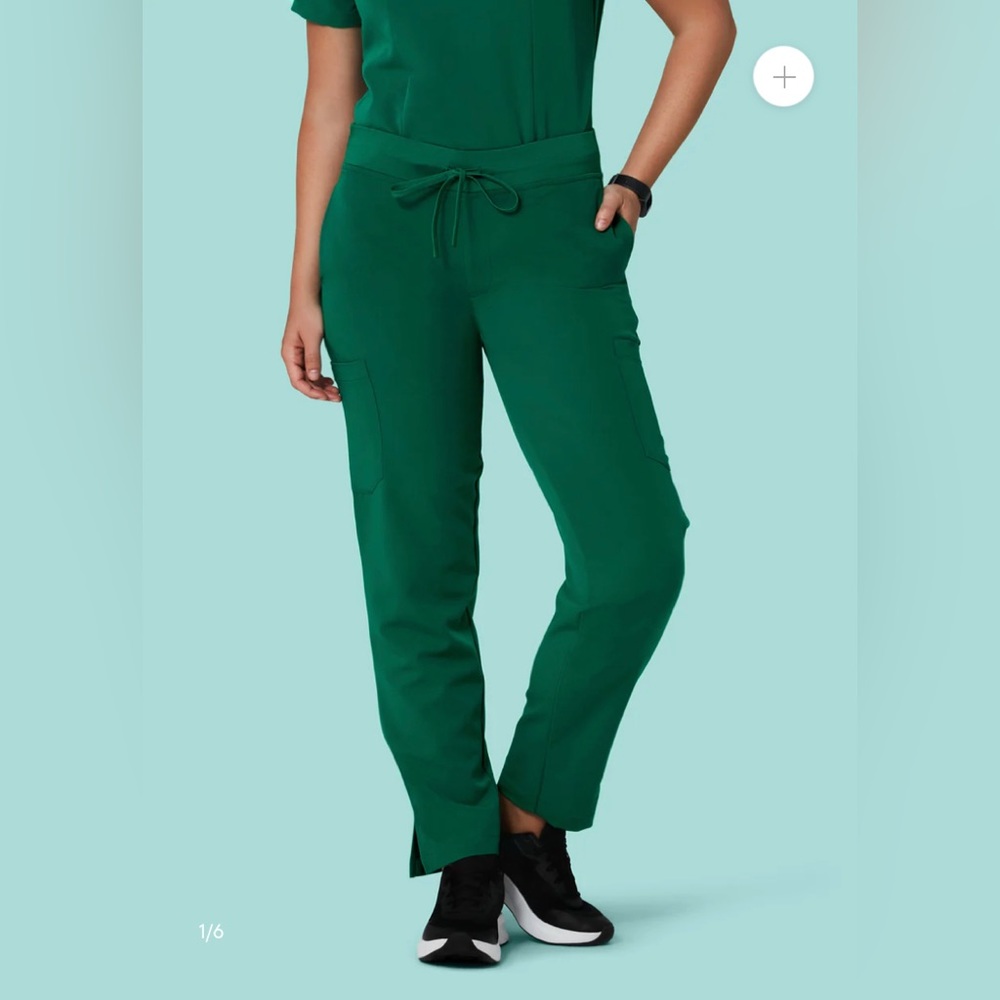 Hunter Green Mandala Cargo Scrub Pants